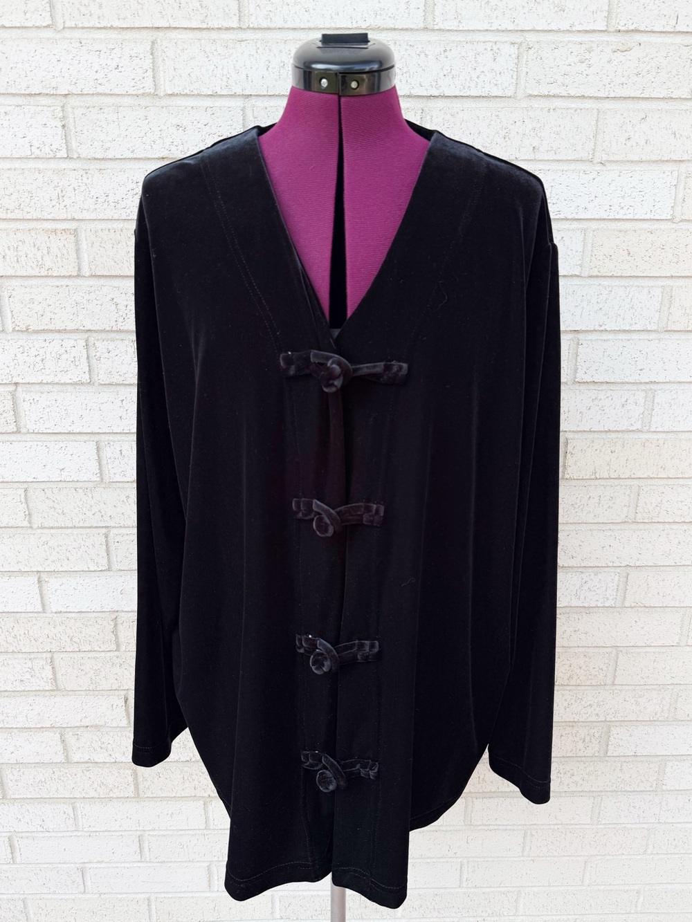 Coldwater Creek Black Velvet Jacket Toggle Classic Size 2X